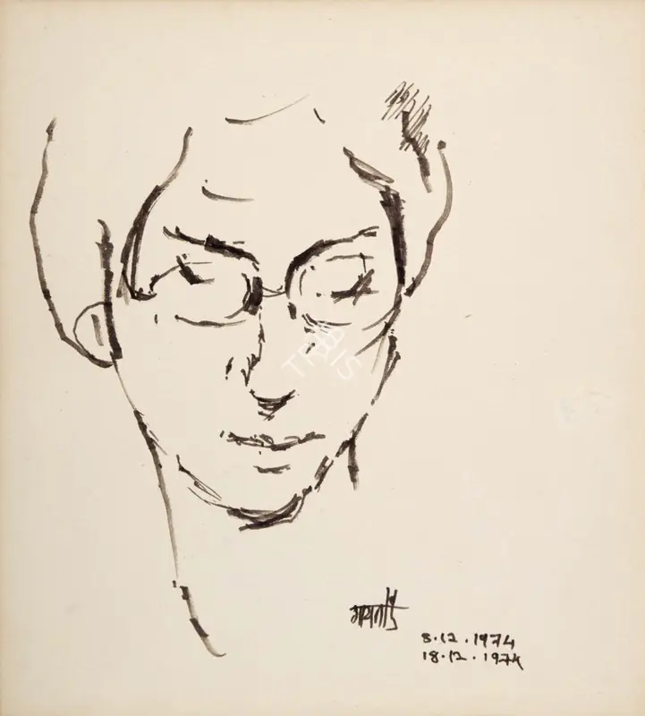 Gaitonde, V.S. (Artist). Untitled. Ink on paper, 1974 | Drawing | EconomicsArt | 00870250