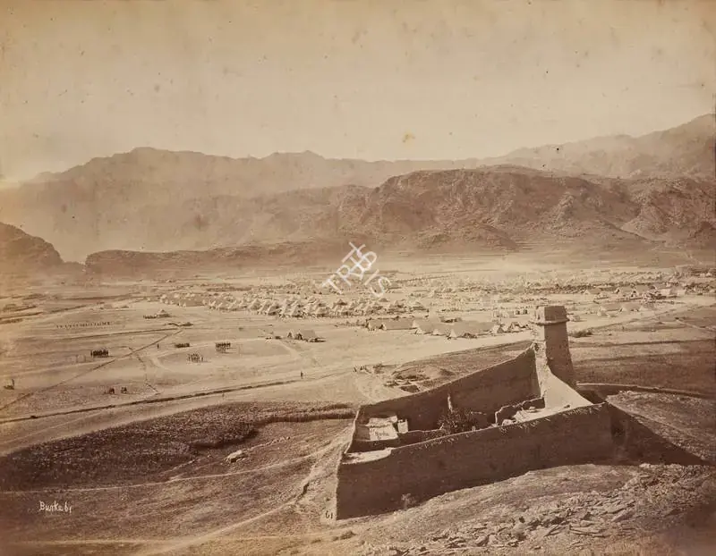 Burke, John (Photographer). Landi Kotal Camp - Khyber Pass. Albumen print pasted on mount, 1878 | Antiquarian Photograph | Photography | 00115110