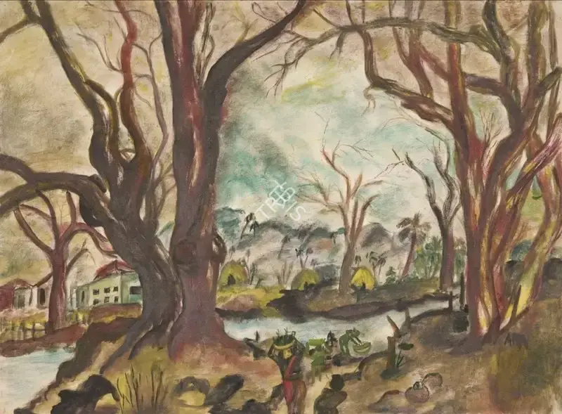 Ara, K.H. (Artist). Untitled (Landscape), circa 1960 | Painting
