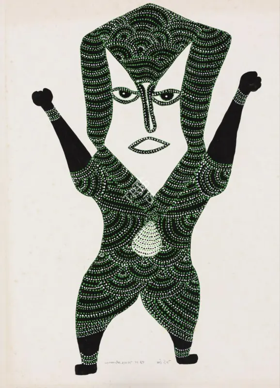 Shyam, Jangarh Singh (Artist). Bade Dev (Gond). Acrylic on paper, 1989 | Painting | FineArts | 00357726