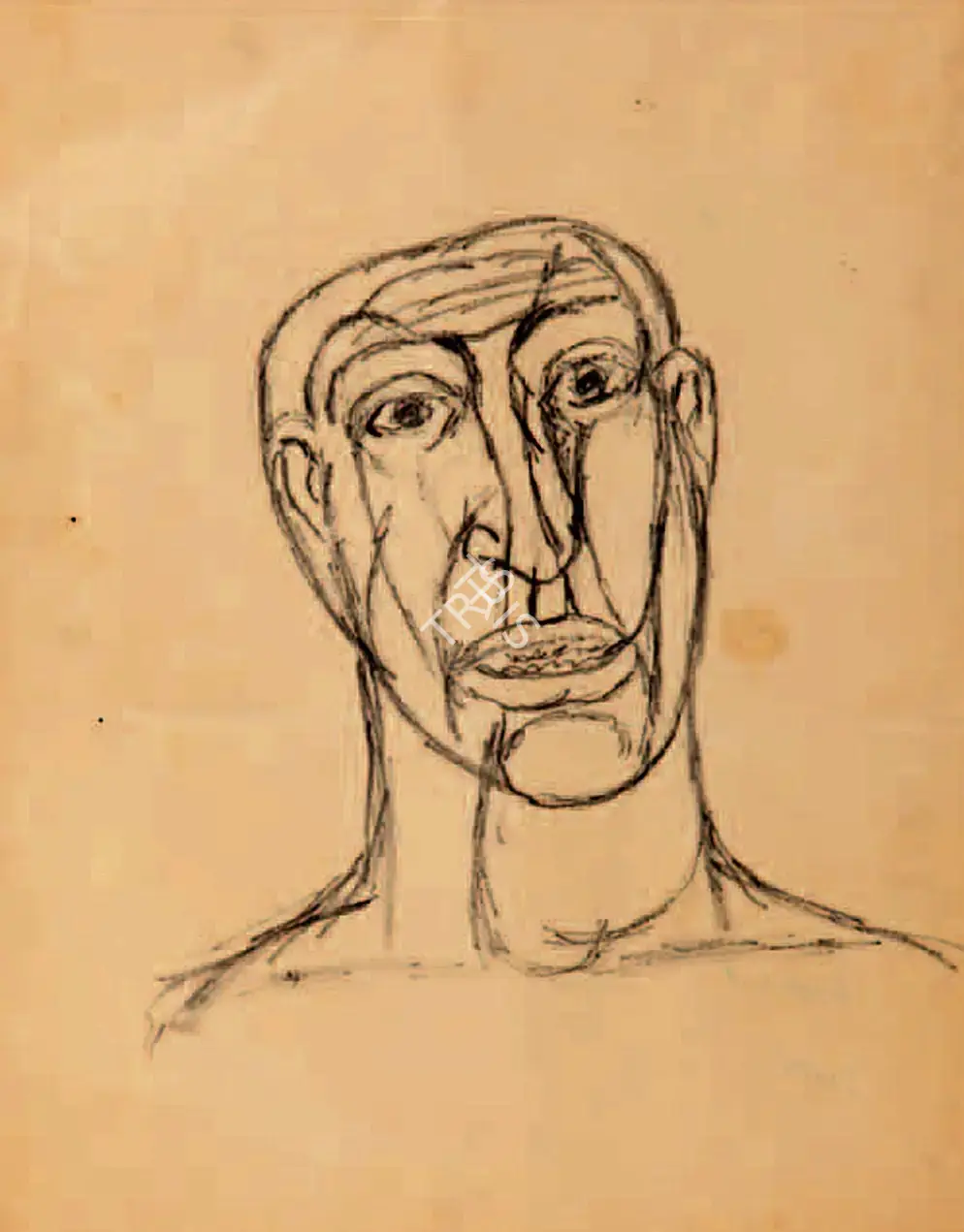 Mehta, Tyeb (Artist). Head, n.d. | Graphic Art