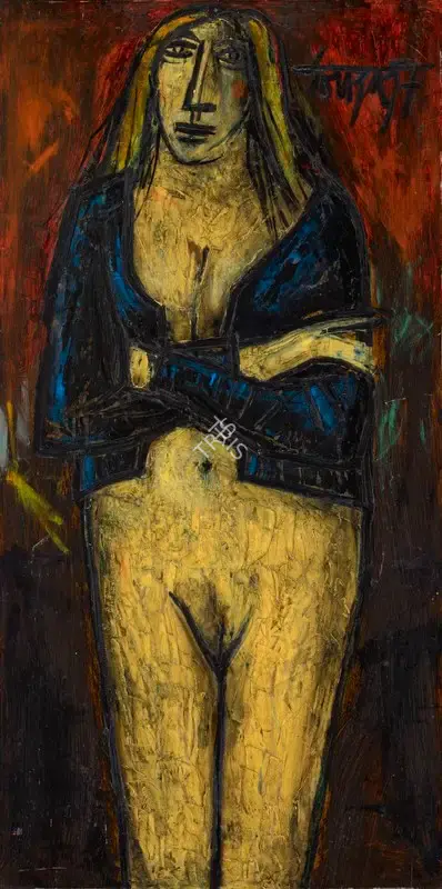 Souza, F.N. (Artist). Girl in a Cardigan, 1957 | Painting