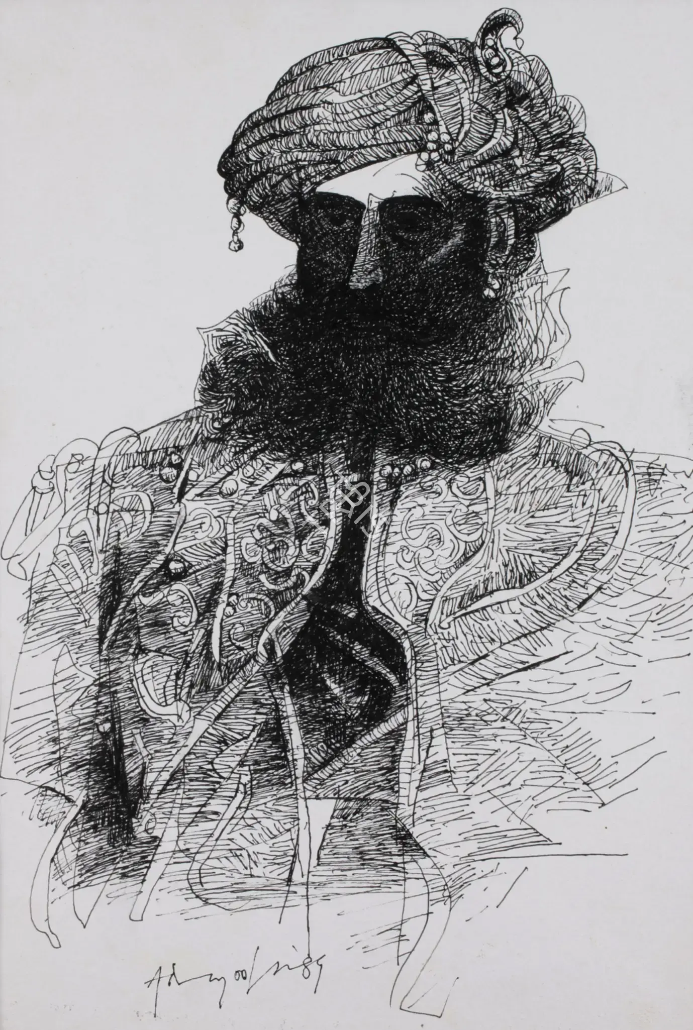 Adimoolam, K.M. (Artist). King, 1989 | Drawing