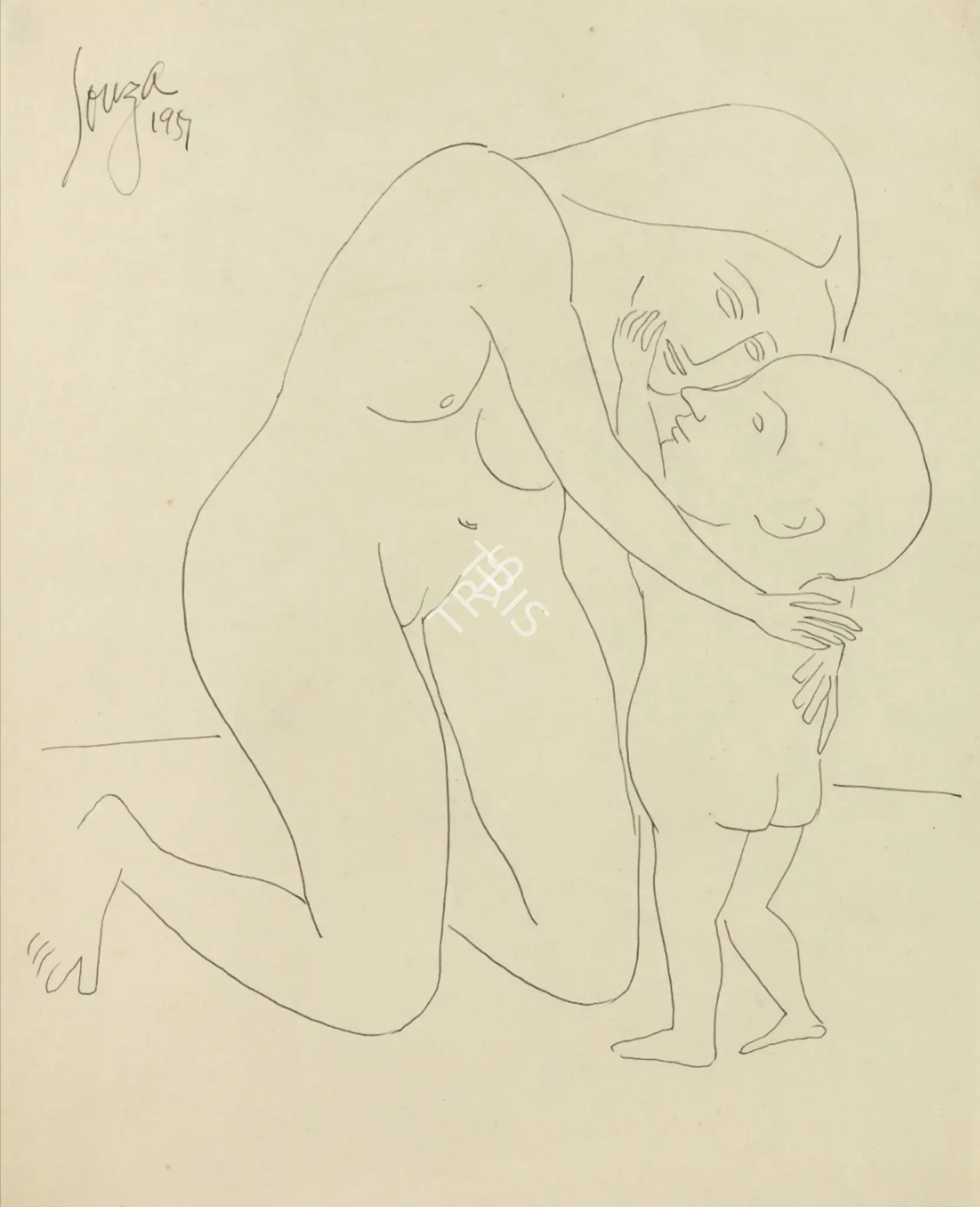 Souza, F.N. (Artist). Untitled, 1951 | Drawing