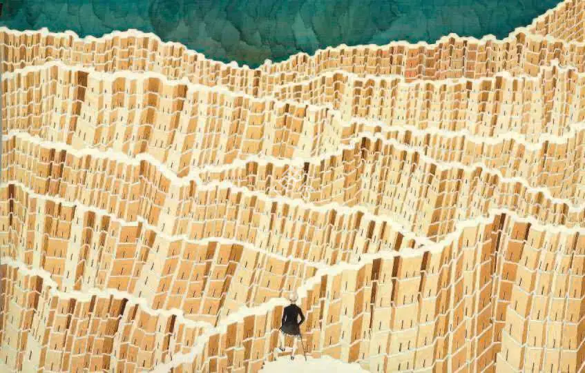 Scaria, Gigi (Artist). Wanderer above the Sea. Watercolour on paper, 2009 | Painting | FineArts | 00642323