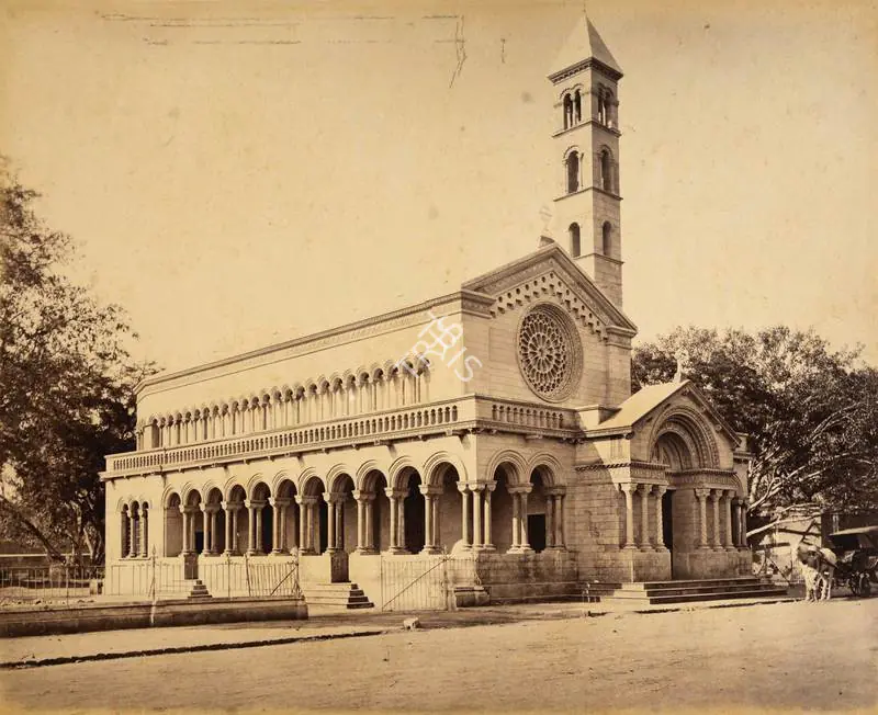 Bourne, Samuel (Photographer). St Stephens Memorial Church-Delhi - From the album 'Views of Delhi and Umballa by Samuel Bourne'. Albumen print pasted on mount, c.1865-1866 | Antiquarian Photograph | Photography | 00115210