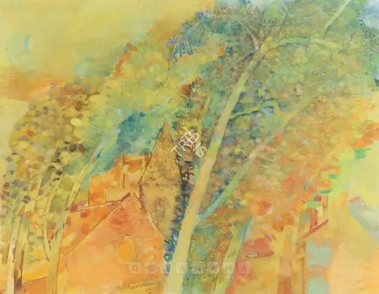 Burman, Sakti (Artist). Yellow Landscape. Oil on canvas, 1964 | Painting | FineArts | 00598517