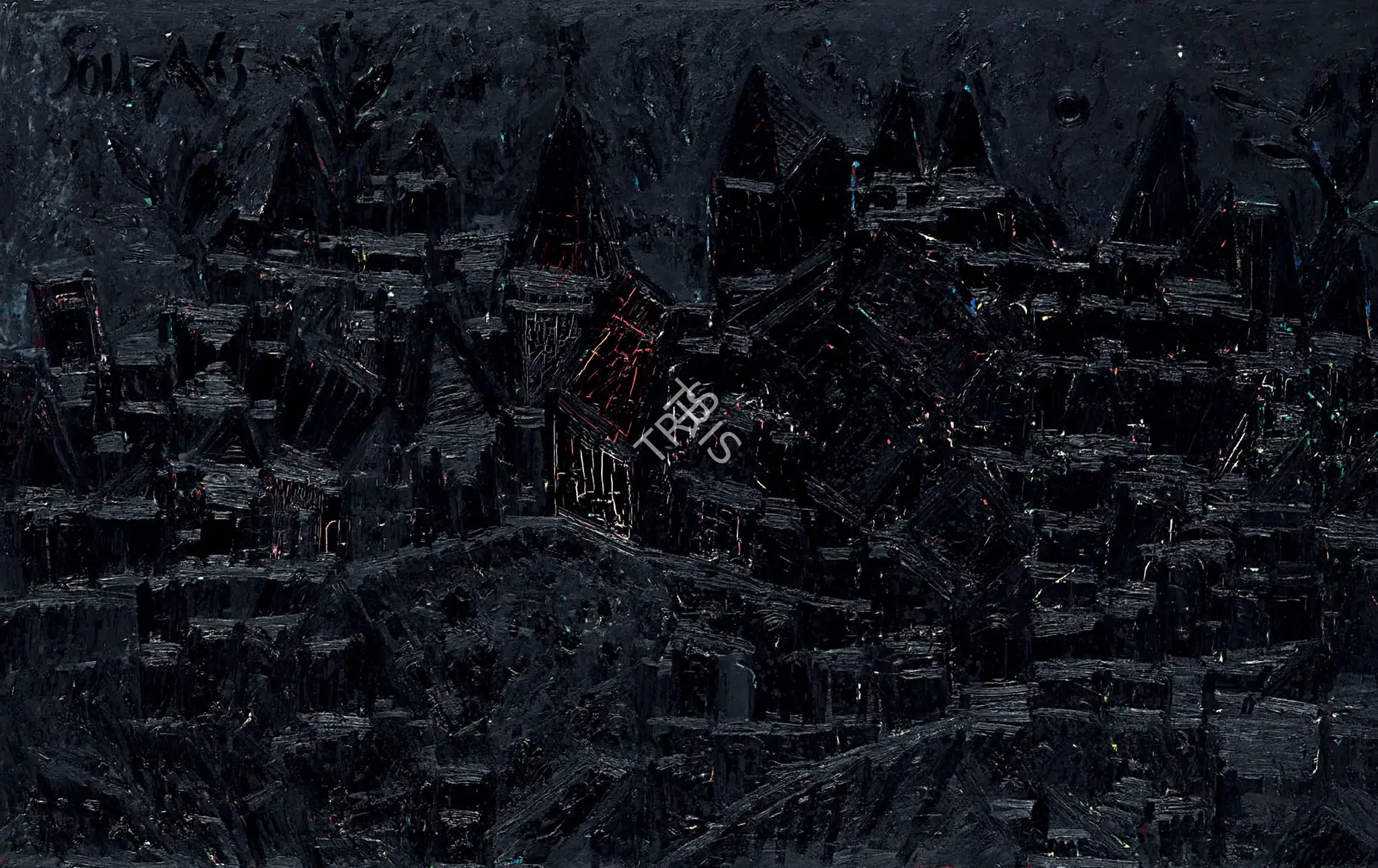 Souza, F.N. (Artist). Untitled (Landscape With Black Moon), 1964-1965 | Painting