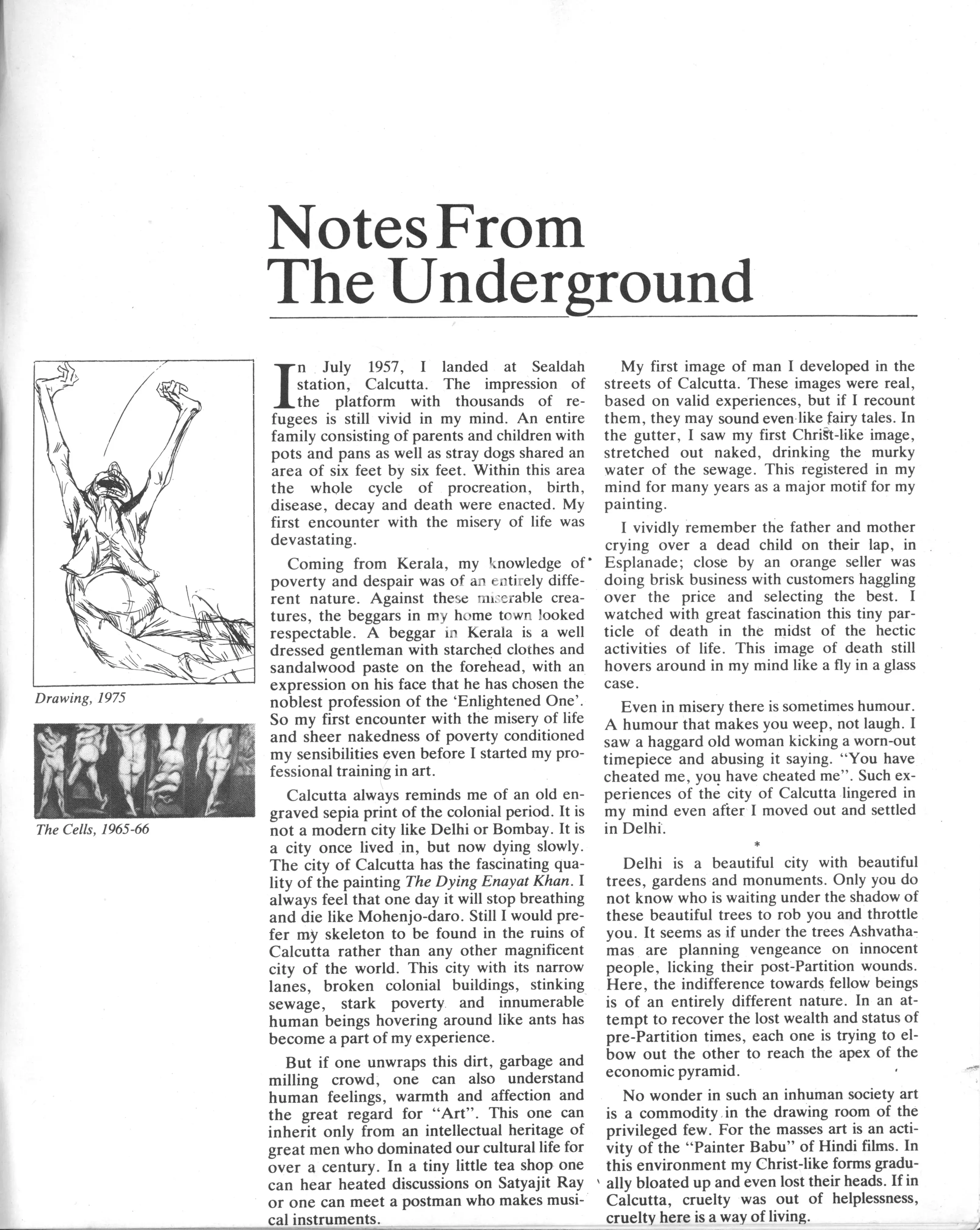 Ramachandran, A. (Essayist). Notes from the Underground. In Art Heritage 6 - Season 1986-87. Season 10, pp. 23-33. New Delhi: Art Heritage, 1987 | Essay | FineArts | 00851709