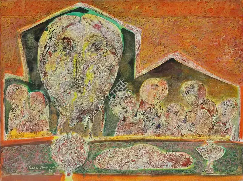 Burman, Sakti (Artist). Untitled. Oil on canvas, 1966 | Painting | FineArts | 00546320