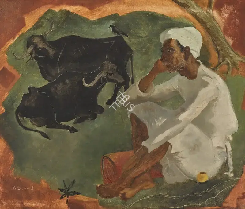 Sanyal, B.C. (Artist). Untitled. Oil on canvas, n.d. | Painting | EconomicsArt | 00871594