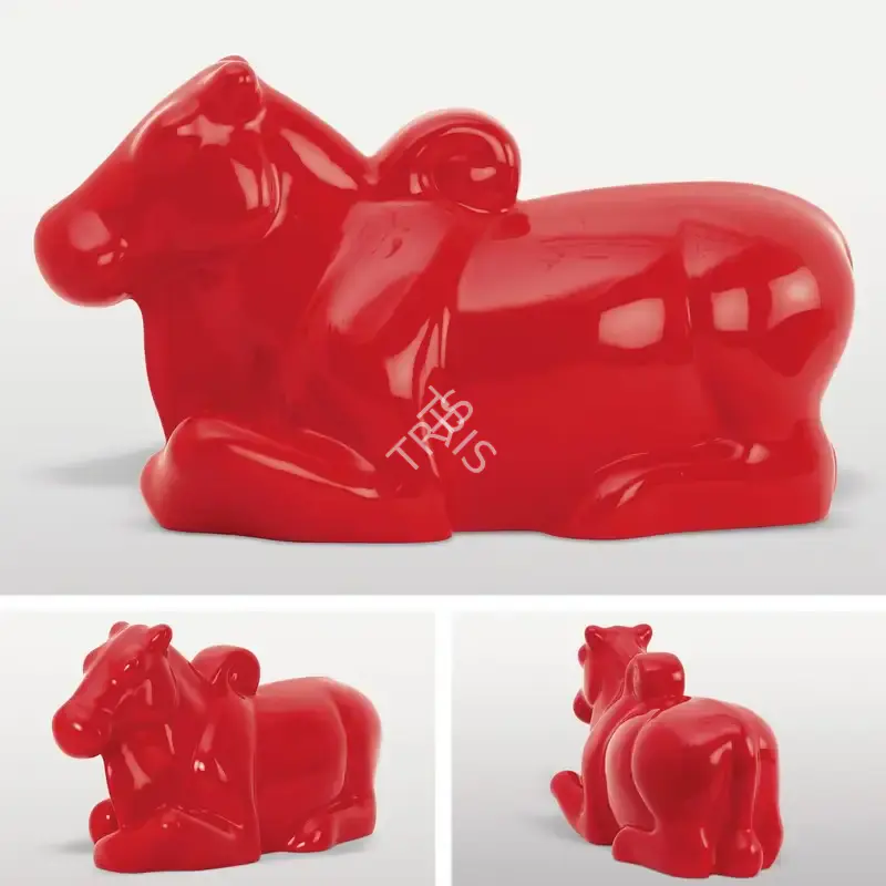 G., Arunkumar H. (Artist). Nandi In Red, 2010 | Sculpture