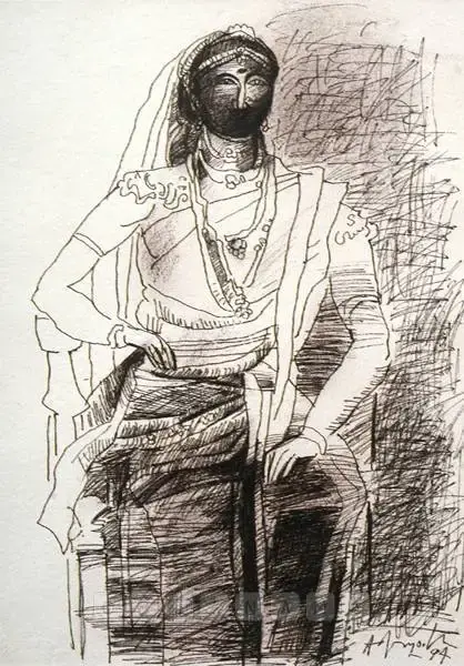 Adimoolam, K.M. (Artist). Untitled. Mixed media on paper, 1994 | Painting | FineArts | 00897972