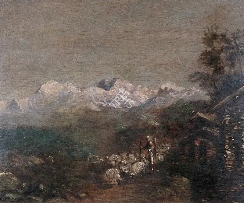 Bose, Atul (Artist). Himalayan Landscape. Oil on plyboard, early 1940s | Painting | FineArts | 00371540