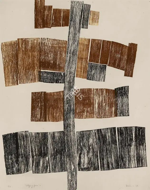 Hashmi, Zarina (Artist). Flying Form. Etching; Edition Ap, 1968 | Graphic Art | EconomicsArt | 00869316