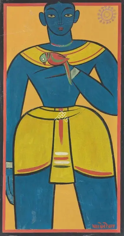 Roy, Jamini (Artist). Untitled (Krishna with Parrot), n.d. | Painting