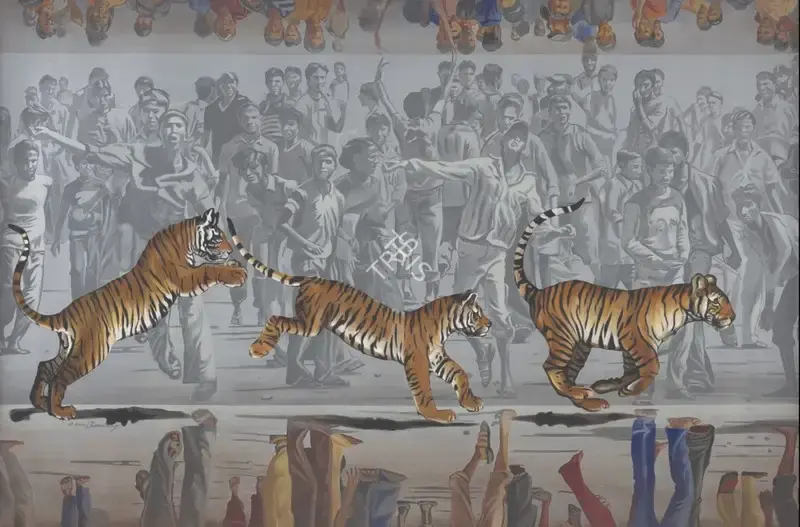 Chowdhury, Barun (Artist). The Inception of Rampage. Acrylic and oil on canvas, 2019 | Painting | FineArts | 00603207