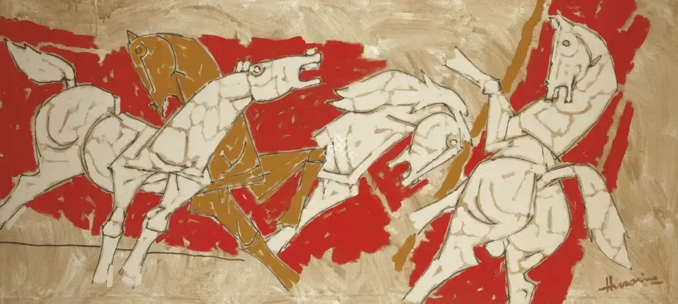 Husain, M.F. (Artist). Untitled (Horses), n.d. | Painting