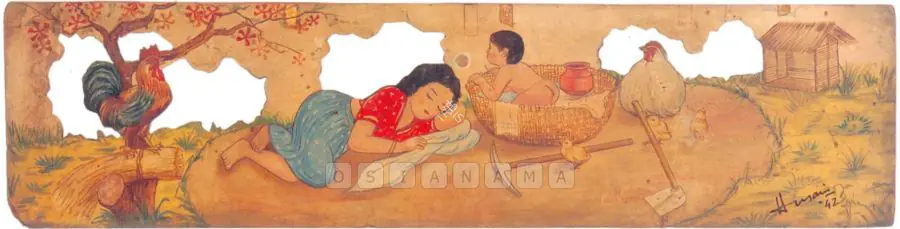 Husain, M.F. (Artist). Design For Nursery Furniture. Oil on wood, 1942 | Painting | FineArts | 00374326