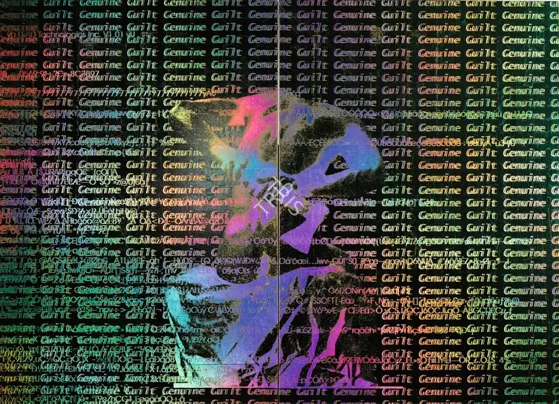 Ponmany, Justin (Artist). Untitled (Genuine Guilt). Acrylic and holographic pigment on canvas, n.d. | Painting | FineArts | 00642418