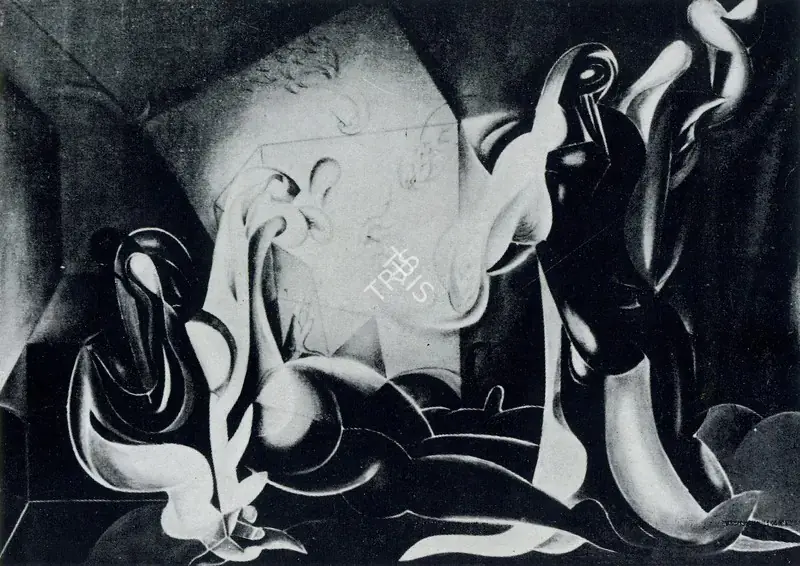 Parekh, Manu (Artist). Man and Woman. Oil on canvas, 1974 | Pictorial Space, 1978 | Painting | FineArts | 00149570