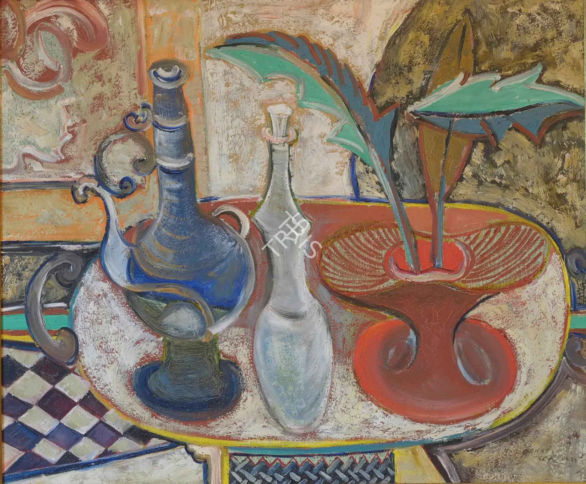 Bakre, S.K. (Artist). Untitled (Still Life). Oil on board, c.1960s | Painting | FineArts | 00645183