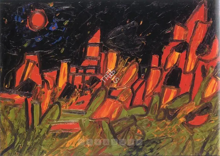 Souza, F.N. (Artist). Bronx at night, 1968 | Painting