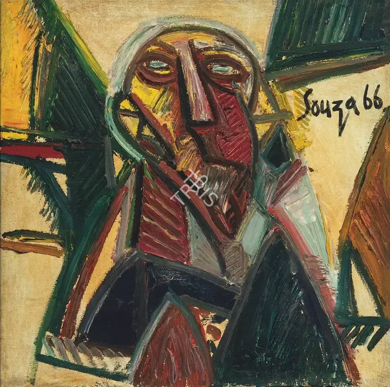 Souza, F.N. (Artist). Head. Oil on canvas, 1966 | Painting | EconomicsArt | 00870741