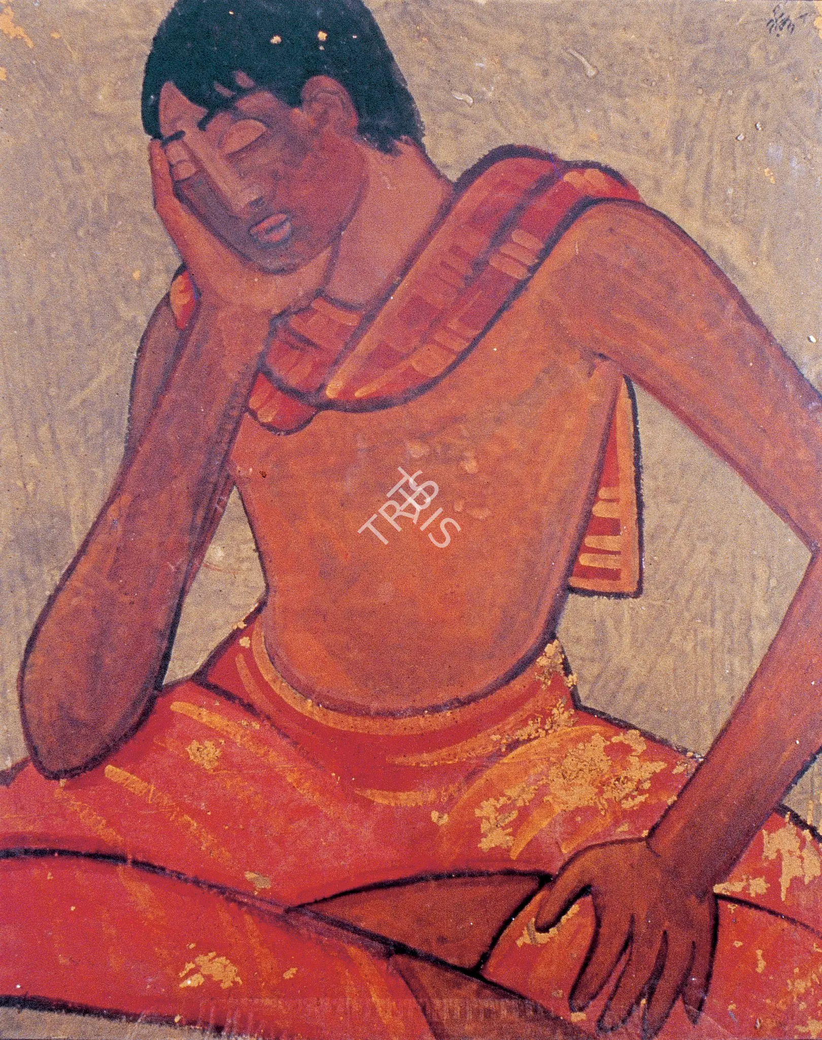 Mazumdar, Nirode C. (Artist). Man, 1954 | Painting