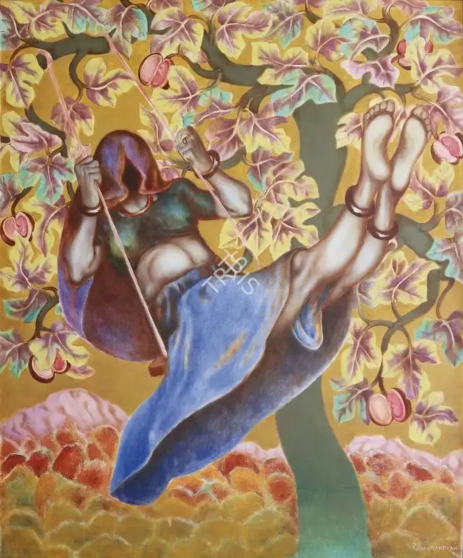 Ramachandran, A. (Artist). Girl On The Swing, 1976 | Painting