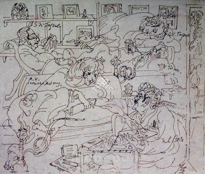 Bose, Nandalal (Artist). The Artists Studio In Jorasanko, 1909 | Drawing