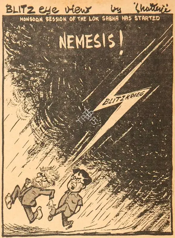Chatterjee, Basu (Cartoonist). Nemesis !, 1966 | Cartoons