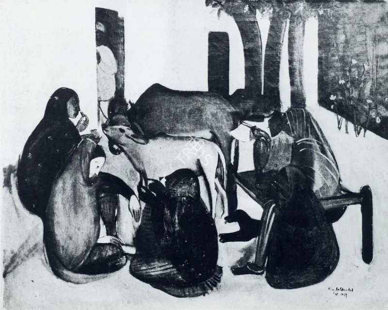 Sher-Gil, Amrita (Artist). Story Teller. 1937 | Marg, March 1972 | Painting | FineArts | 00674472