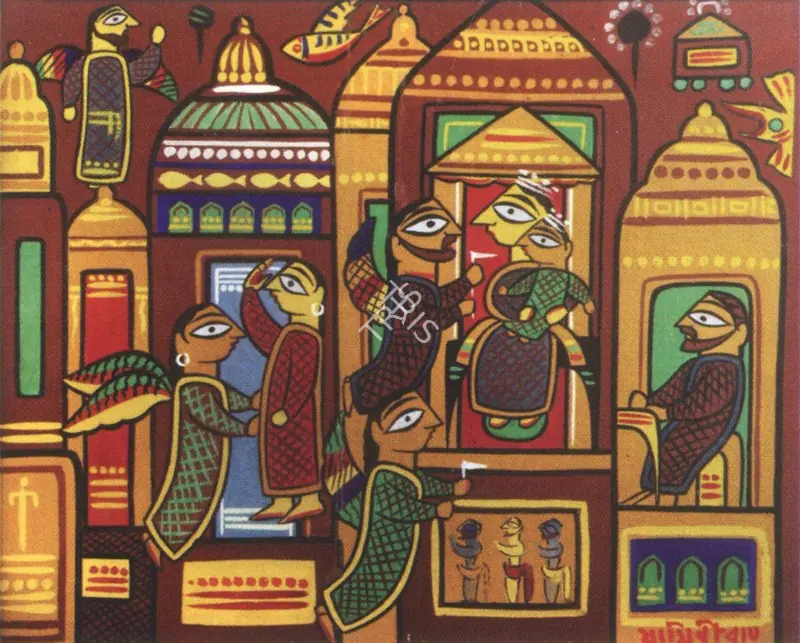 Roy, Jamini (Artist). Christ with Angels. Tempera on Board, n.d. | Marg, December 2022 - March 2023 | Painting | FineArts | 00675401