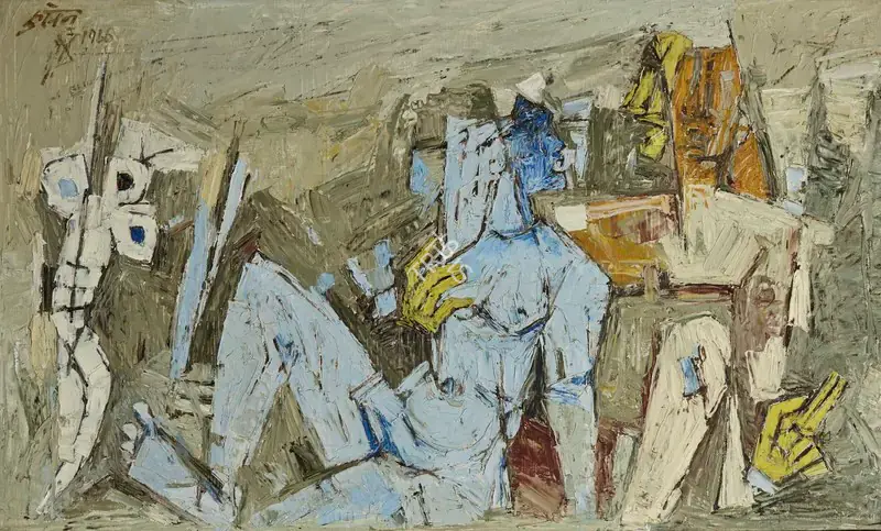 Husain, M.F. (Artist). Shiva Parvati, 1966 | Painting