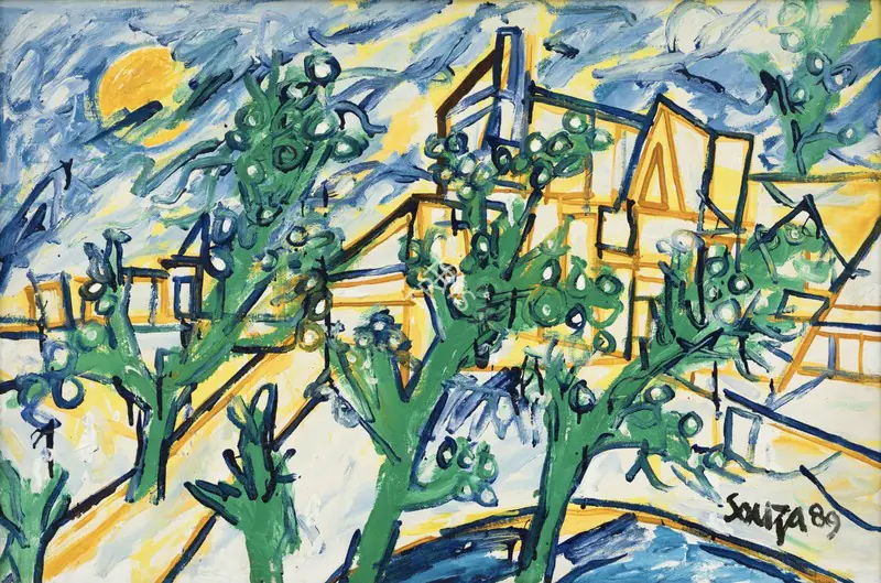 Souza, F.N. (Artist). Landscape, 1989 | Painting