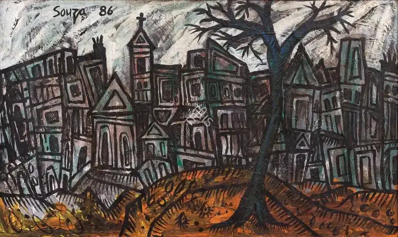 Souza, F.N. (Artist). Landscape, 1986 | Painting