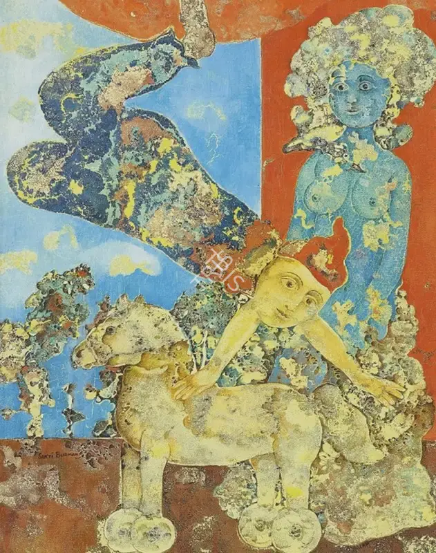 Burman, Sakti (Artist). Acrobat. Oil on canvas, 1973 | Painting | EconomicsArt | 00872557