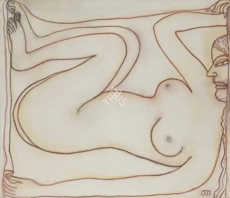 Chowdhury, Jogen (Artist). Woman (Inside Her Quilt), 1999 | Painting
