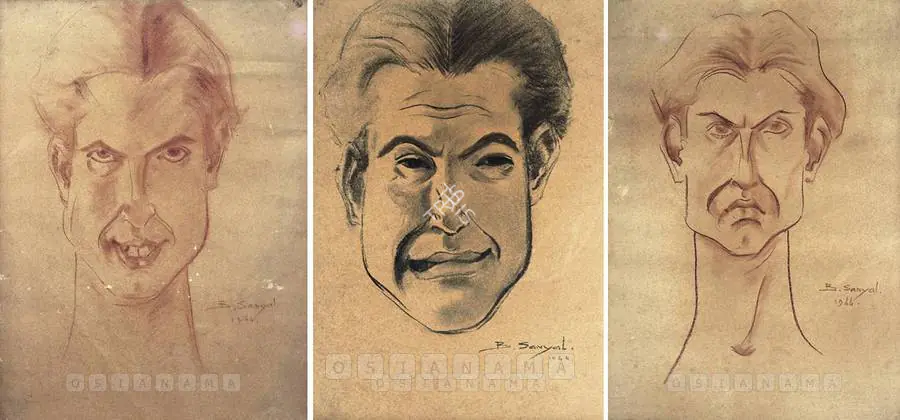 Sanyal, B.C. (Artist). Self Portrait. Watercolour and pastel on paper, 1944 | Painting  | 00877586