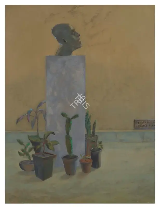 Dodiya, Atul (Artist). Silence Please. Oil on canvas, 1985 | Painting | FineArts | 00418651