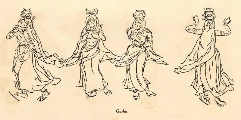 Tana, Pradumna (Artist). Garba, n.d. | Drawing