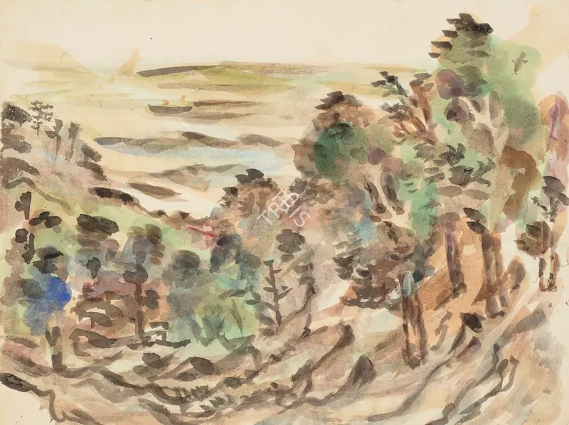 Mukherjee, B.B. (Artist). Untitled (Mussoorie), 1953 | Painting