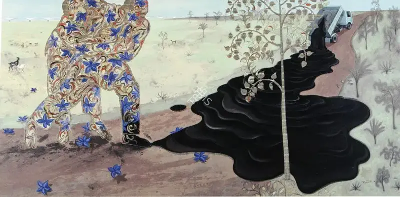 Panda, Jagannath (Artist). Untitled. Mixed media on canvas, 2005 | Painting | FineArts | 00599346