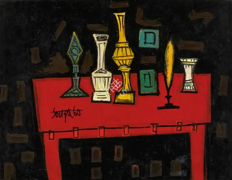 Souza, F.N. (Artist). Untitled (Liturgical Objects), 1959-1960 | Painting