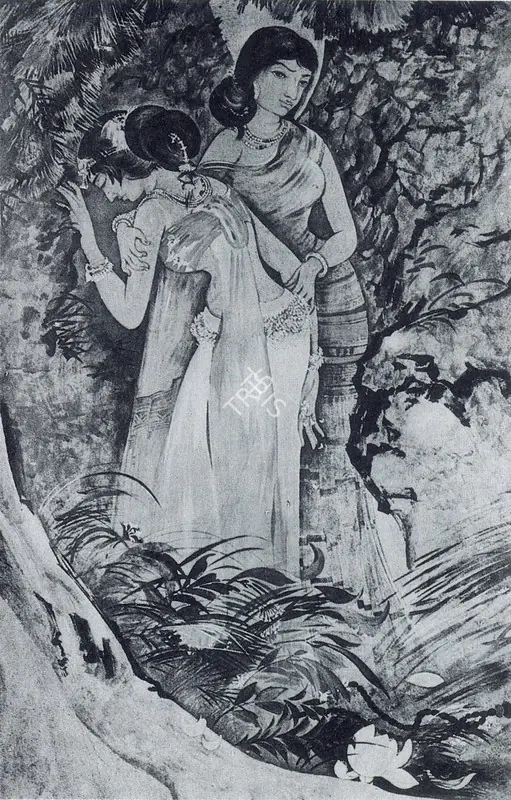 Bose, Nandalal (Artist). The Grief of Uma. 1919-1920 | Marg, 1990 | Painting | FineArts | 00675114