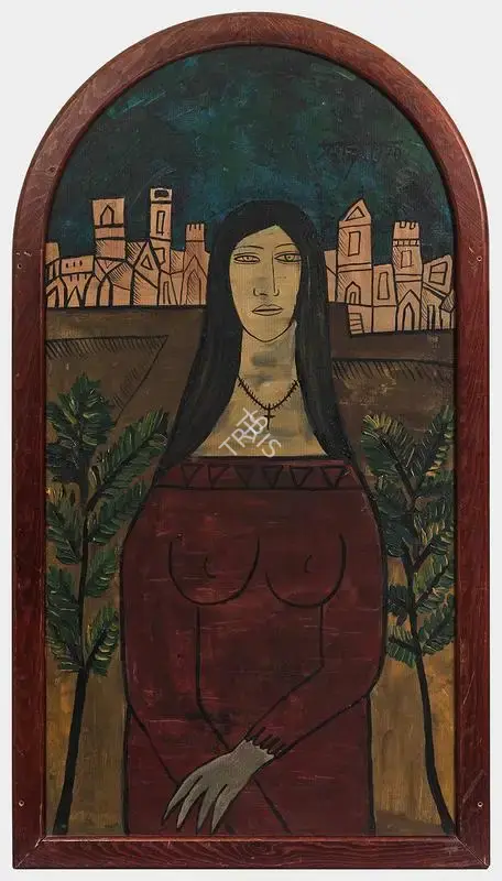 Souza, F.N. (Artist). Woman in Townscape, 1970 | Painting