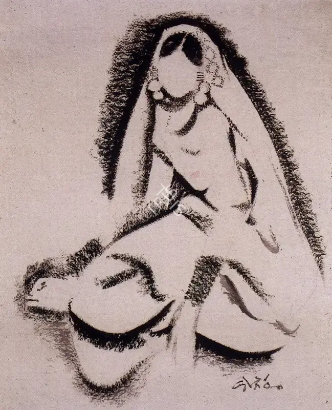 Bendre, N.S. (Artist). Rajasthani Lady, 1980 | Painting