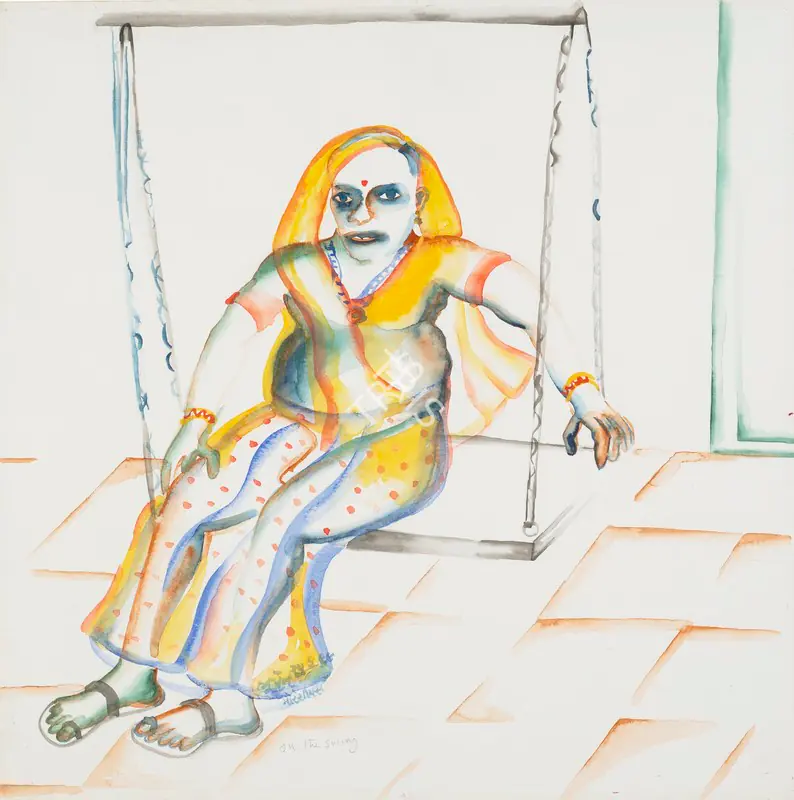 Khakhar, Bhupen (Artist). On the Swing, 1999 | Painting