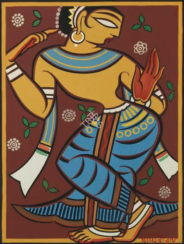 Roy, Jamini (Artist). Untitled (Dancing Gopi), n.d. | Painting